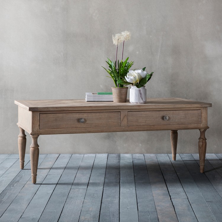 Mustique 2 Drawer Coﬀee Table